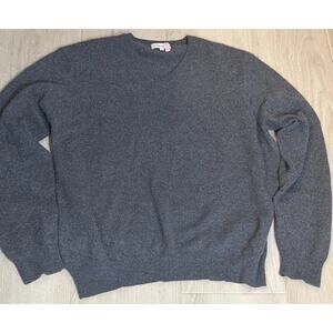 Neiman Marcus Men's Gray Sweater Cashmere Long Sleeve V Neck Pullover Size XXL